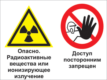 Кз 35 опасно - радиоактивные вещества или ионизирующее излучение. доступ посторонним запрещен. (пластик, 600х400 мм) - Знаки безопасности - Комбинированные знаки безопасности - vektorb.ru